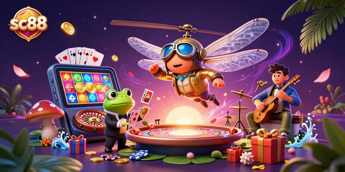 Engage with exciting gaming experiences at SC88 with vibrant visuals and thrilling casino elements.