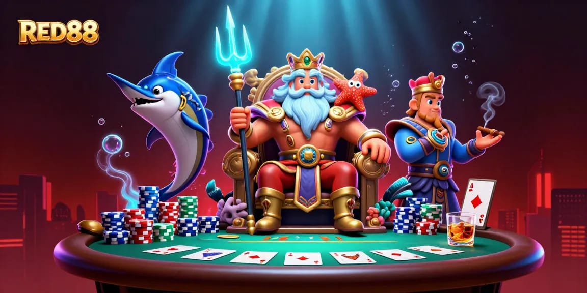 Engage in thrilling gambling action at RED88 with Neptune and a lively poker scene.