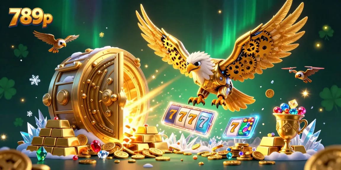 Experience thrilling wins with 789p as the golden eagle dives through slot reels and treasure.