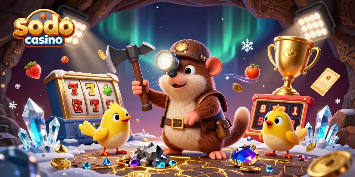 Engage in thrilling gaming action at sodo casino with a vibrant treasure-themed scene.