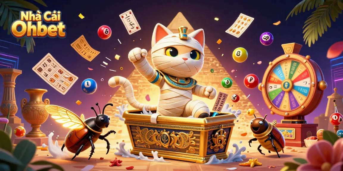 Experience exciting wins at Nhà Cái Oxbet with vibrant lottery and casino elements in a dynamic scene.