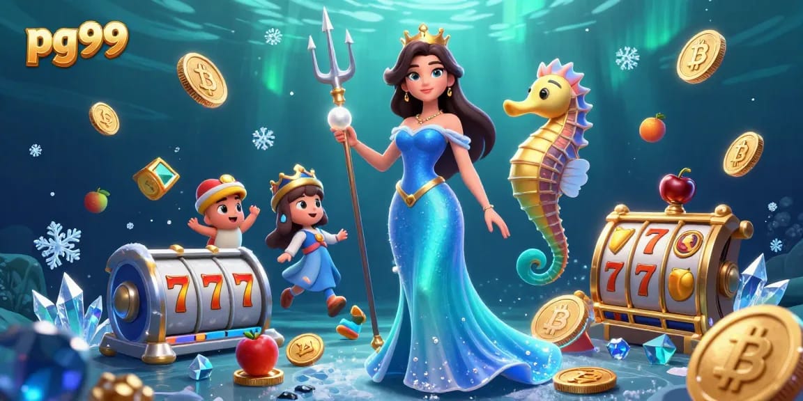 Join the exciting gaming experience at pg99 with a stunning underwater casino scene.