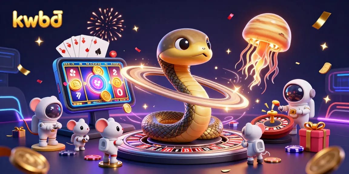 Generate excitement with KQBĐ as astronaut mice place bets on a cosmic roulette scene.