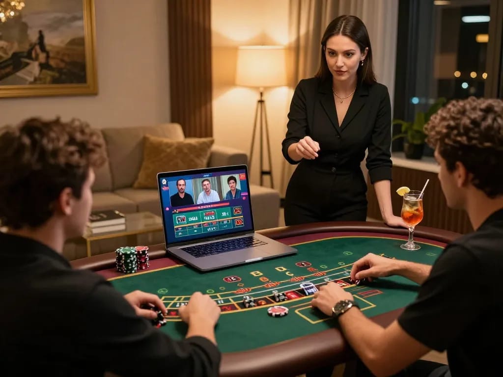 32win players engaging in live dealer games on a modern gaming setup