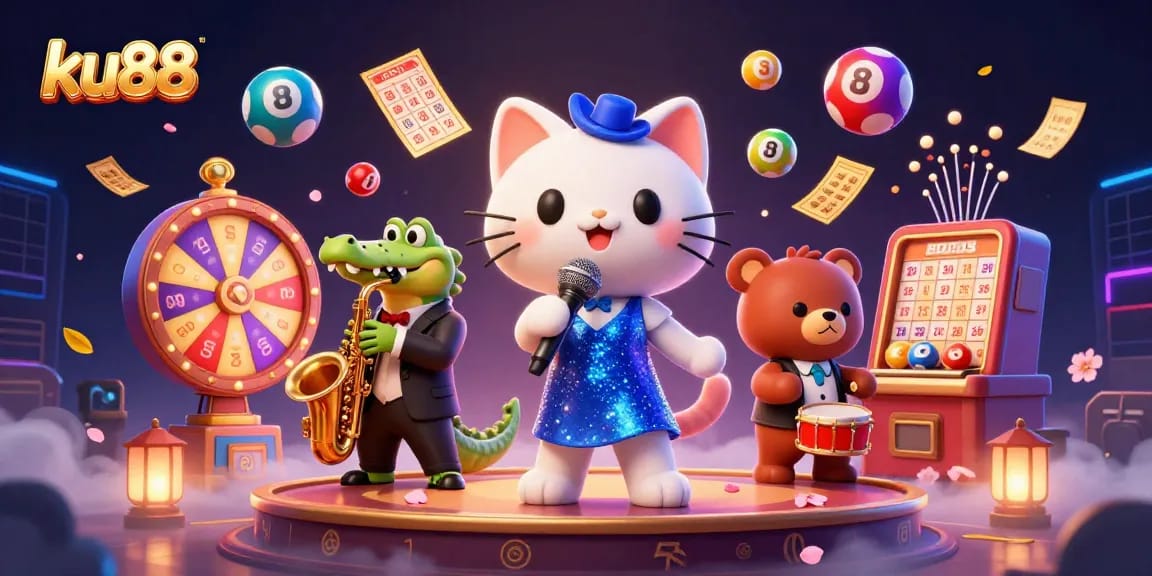 ku88 energizes players with vibrant lottery elements in an enchanting casino scene