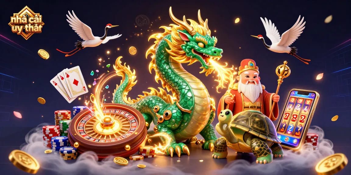 Experience the thrills of nhà cái uy tín with enchanting dragons and vibrant casino elements.