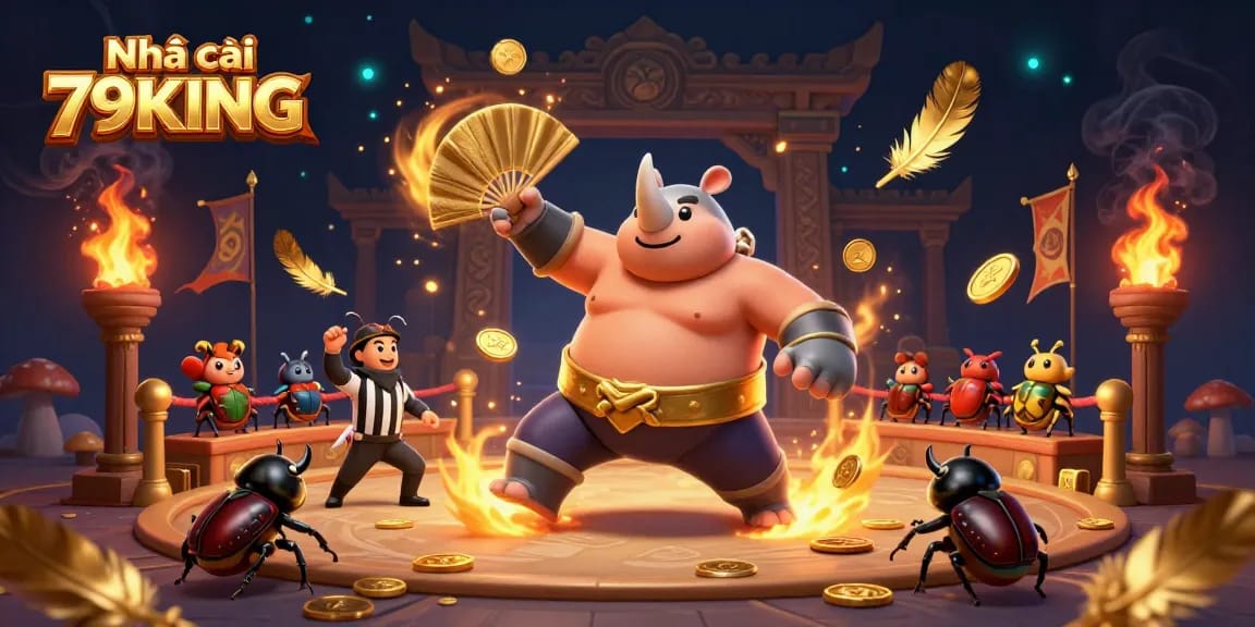 Experience the thrilling action of Nhà cái 79KING with our vibrant 3D casino illustration featuring animated characters.
