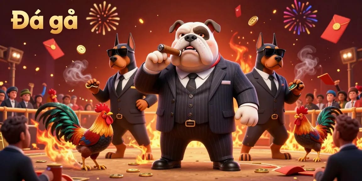 Engage in thrilling Đá gà battles with dynamic scenes of cartoon fighters in an energetic arena.