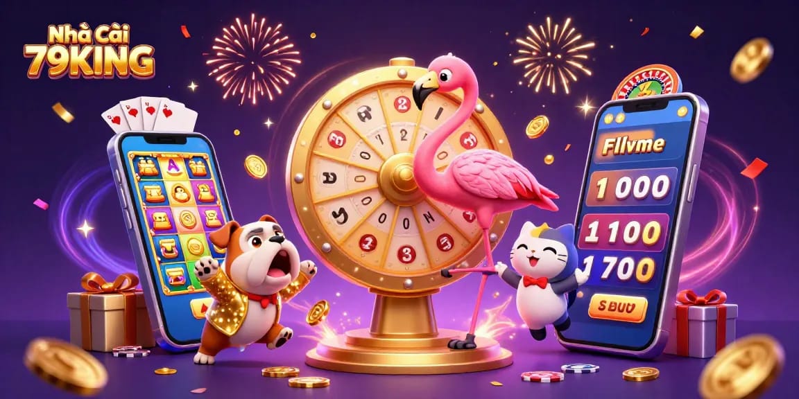 Experience the thrill with Nhà cái 79KING's exciting gaming scene, featuring a dynamic game show atmosphere.