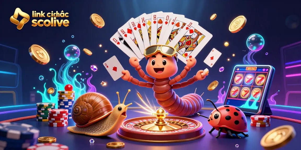 Experience seamless gambling action with the link chính thức socolive showcased in this vibrant 3D casino art.