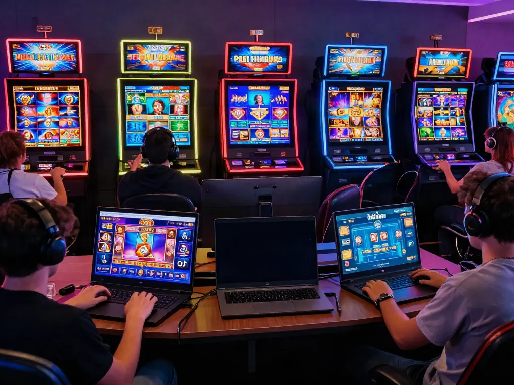 Nohuwin online gaming experience with diverse players enjoying slots and live games