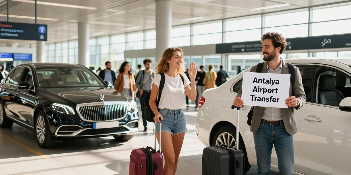 Antalya Airport Transfer welcoming guests with luxury vehicles and friendly drivers at the airport.
