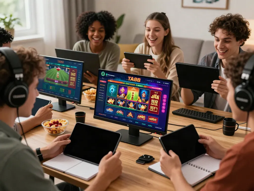 Friends enjoying the TA88 online betting experience together in a cozy living room setting.