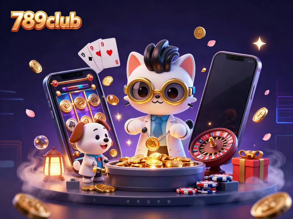 Spin to win at 789club with fun characters amidst an exciting casino atmosphere.