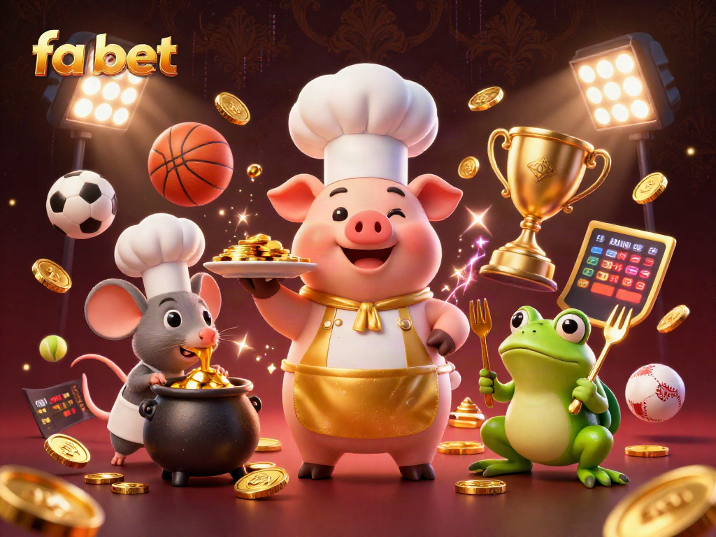 Join the excitement of fa bet with a lively 3D scene of animated characters celebrating sports betting.