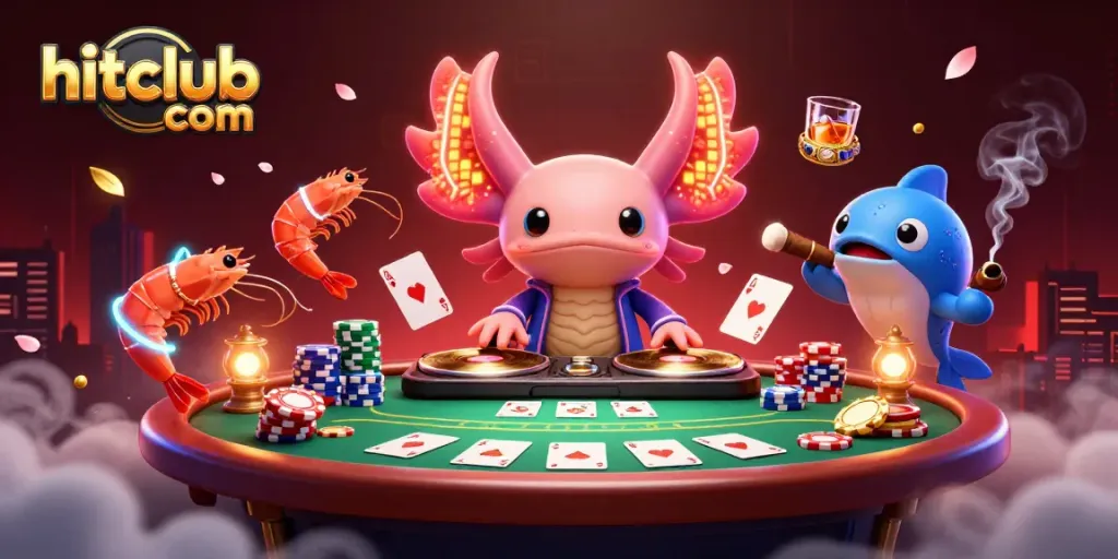 Experience the thrill of hitclub com with vibrant casino characters and lively gambling elements.
