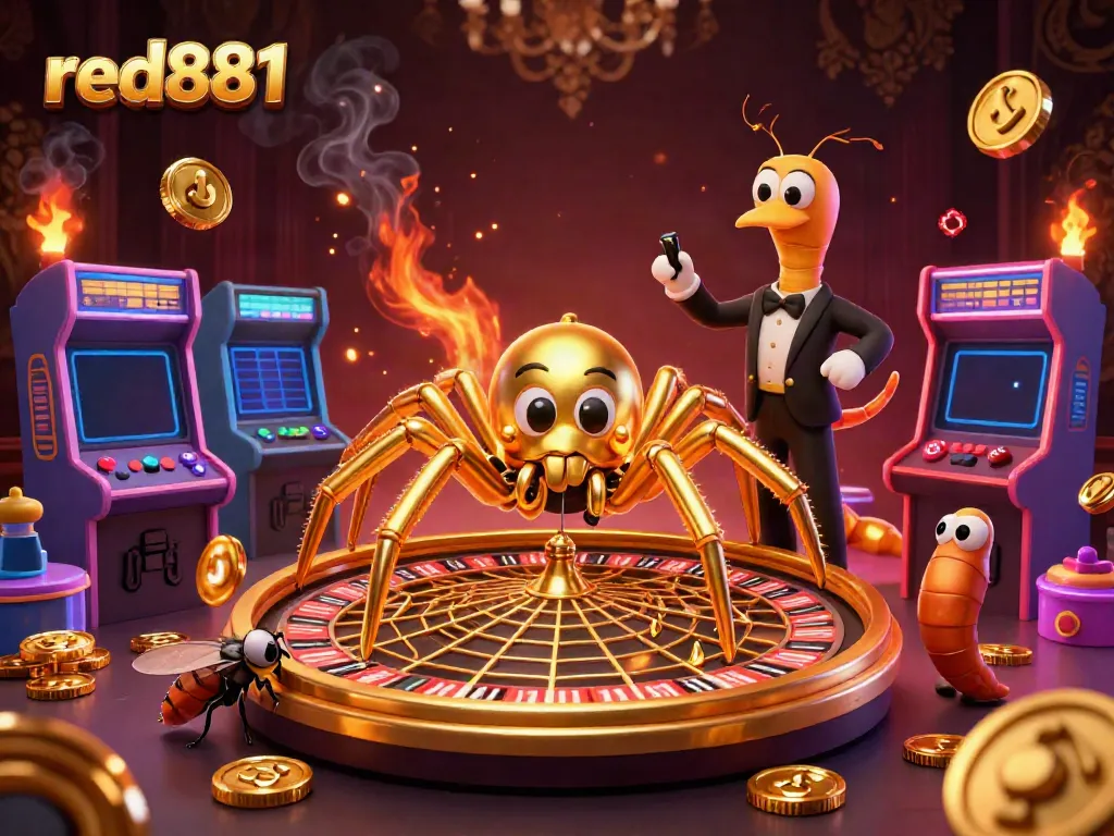 Engage with the exciting games at red881 featuring a fly placing bets in a vibrant casino atmosphere.