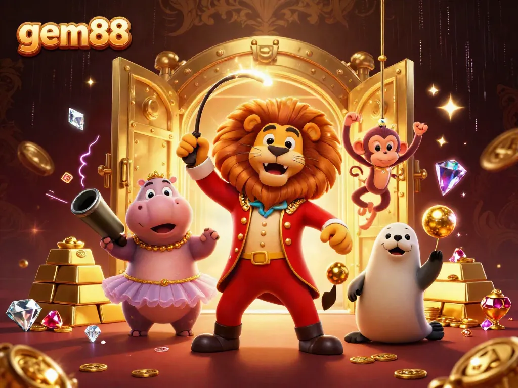 Experience enticing wins at gem88 with circus-themed characters and dazzling treasures.