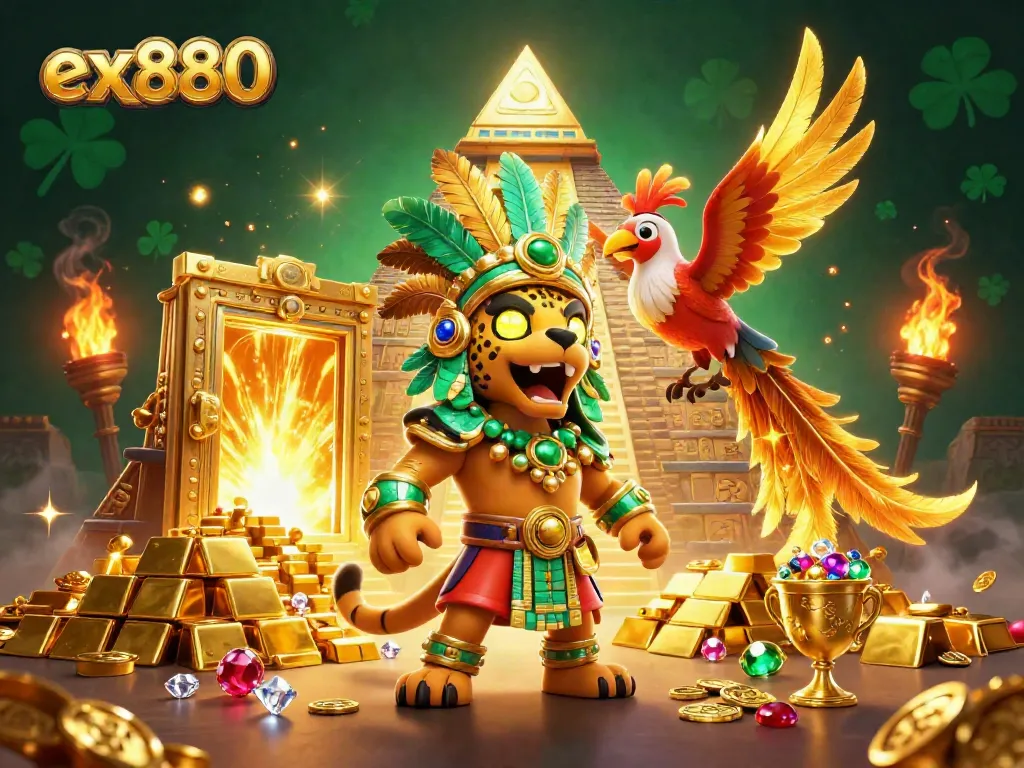Spin and win with ex880 in a vibrant casino scene filled with treasure and excitement.