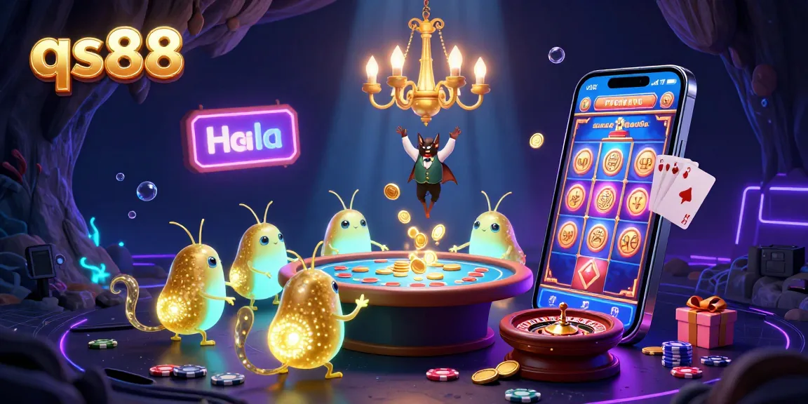 Experience exciting casino action with qs88's glowworms illuminating the game scene with vibrant colors and dynamic elements.