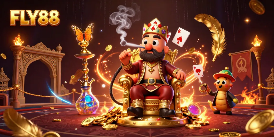 Immerse in the FLY88 gaming paradise with a vibrant portrait filled with exciting casino elements.