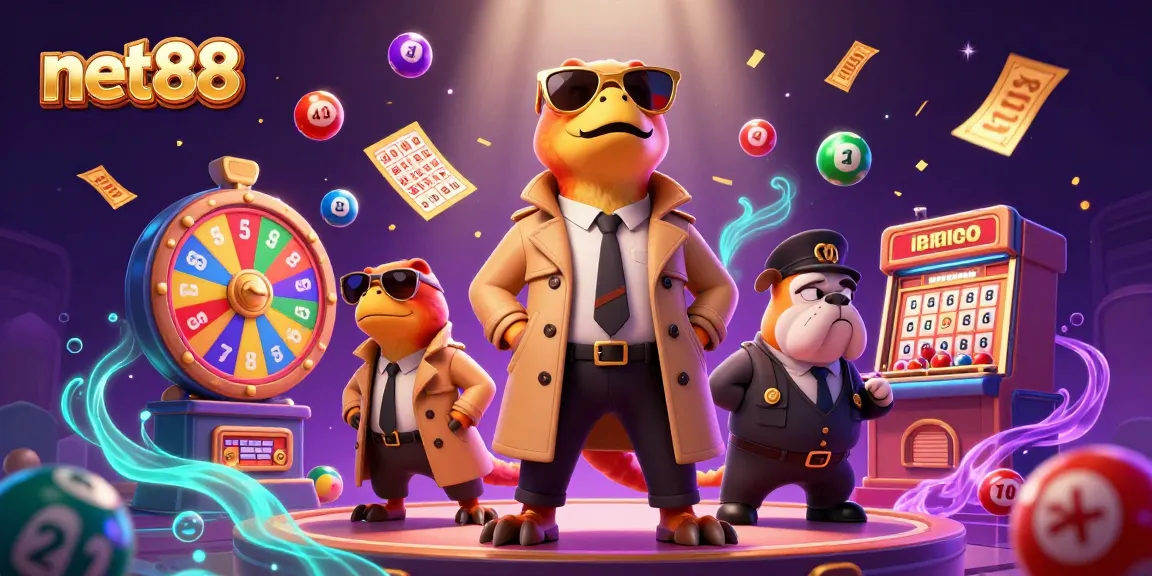 Experience net88 thrills with raptors in a trench coat and dynamic casino elements.