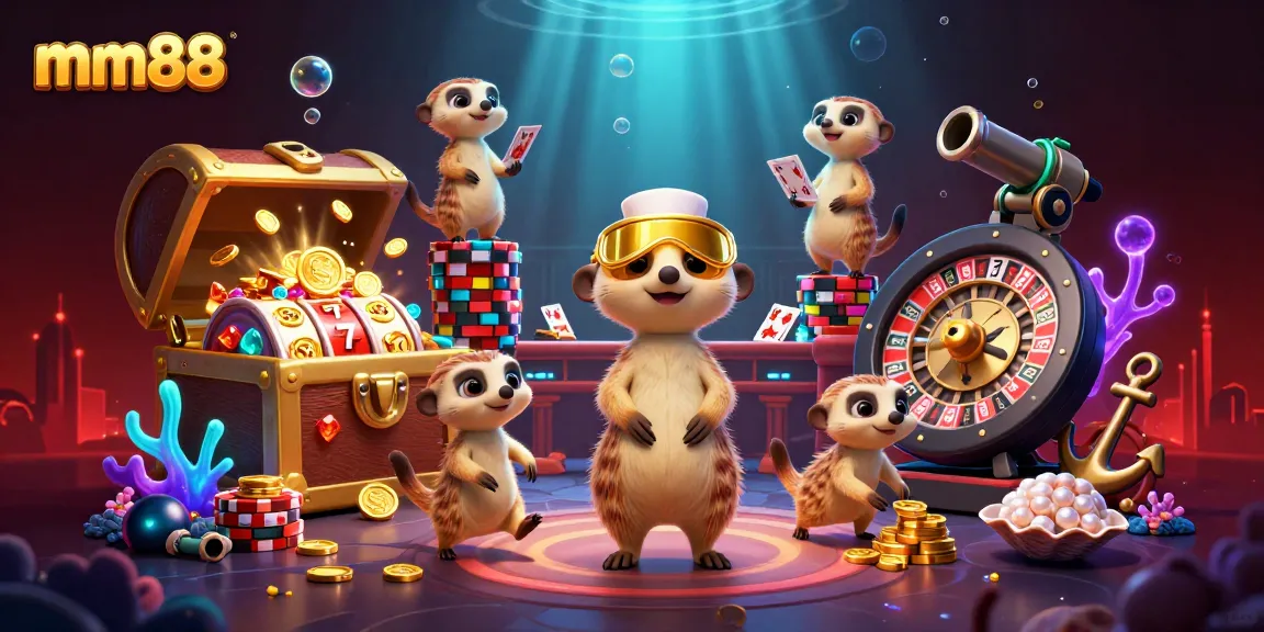 Experience thrilling gameplay at mm88 with a dynamic meerkat casino operation illustration.