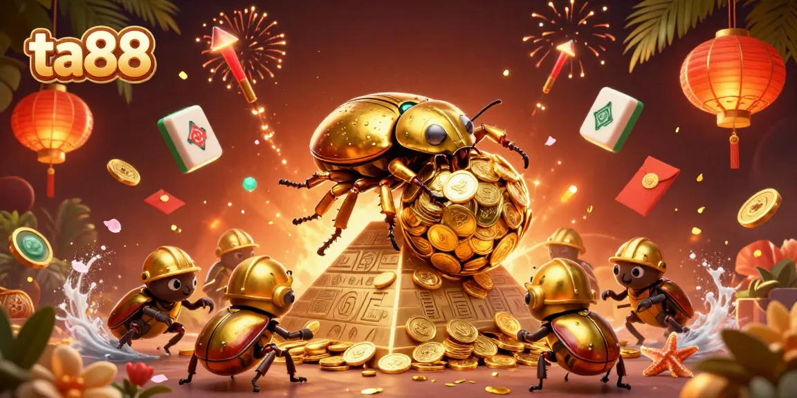 Play exciting games at ta88 with golden treasures and enchanting symbols in a vibrant casino scene.
