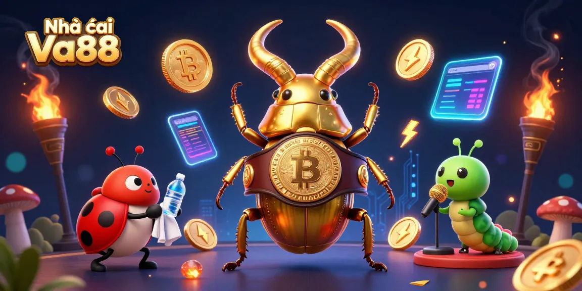 Engage with Nhà cái Va88 and experience thrilling bets alongside colorful casino elements in this dynamic illustration.