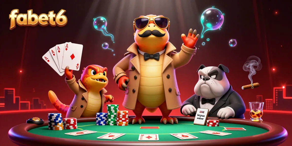 Join the excitement at fabet6 as raptors sneak into a VIP casino lounge amidst poker action.