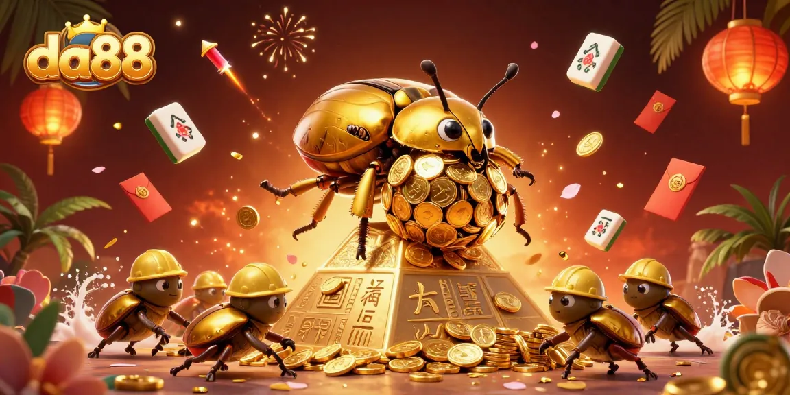 Experience exciting gameplay at da88 with a vibrant 3D casino scene featuring golden characters and dynamic elements.
