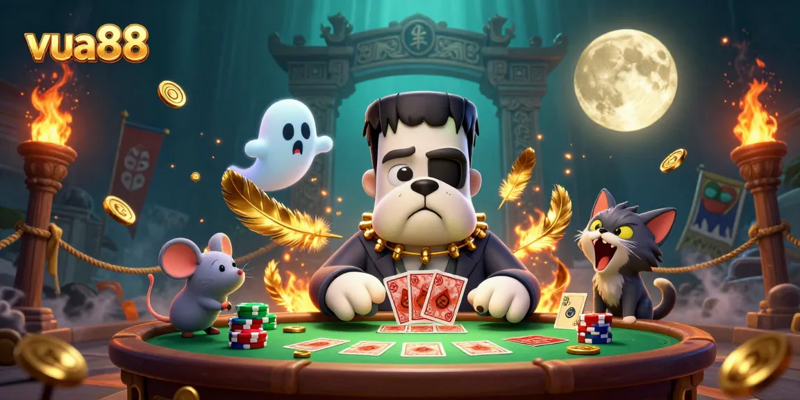 Experience thrilling card games at vua88 featuring unique characters and a spooky atmosphere.