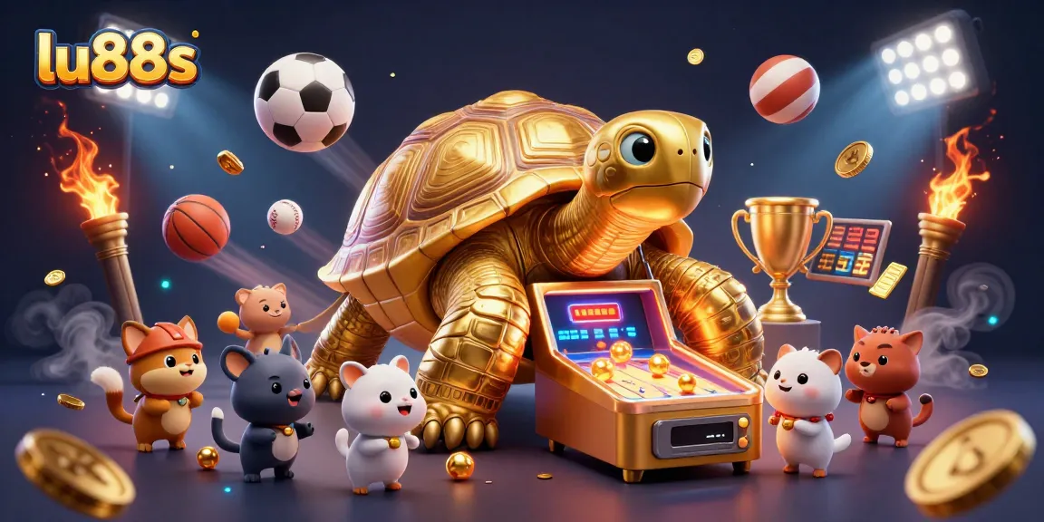 Play thrilling games at lu88s with a vibrant golden tortoise pinball machine and exciting sports elements!